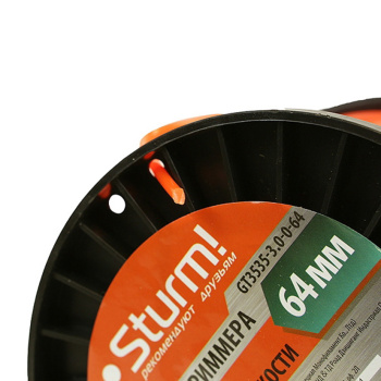 Леска 3,0мм круг 64м бобина оранжевый (GТ3535-3.0-0-64) STURM  *1/20
