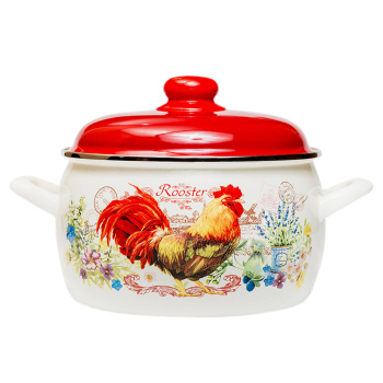 Кастрюля эмалированная "Золотой петушок" 7,5л d240мм Металл.кр. 2681 ("МЕТРОТ" Сербия) *1/4 Кастрюля эмалированная "Золотой петушок" 7,5л d240мм Металл.кр. 2681 ("МЕТРОТ" Сербия) *1/4