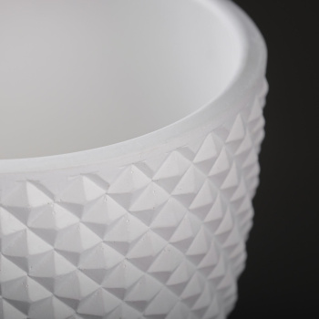 Кашпо бетон Бутон Грань 1,31л d верха 146мм h130мм с поддоном Белый №2 КБ-Б2-217-03*9