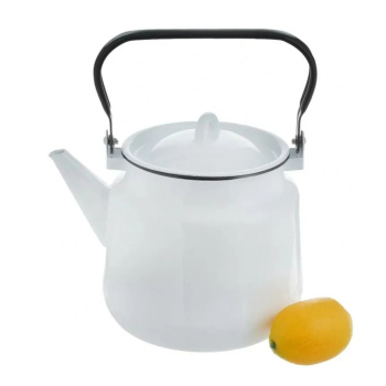 Чайник эмалированный 3,5л d194мм крышка с металл.ручк., без деколи  С-2713 *1/4