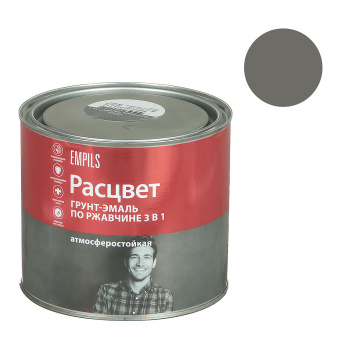 Грунт-эмаль 1.9 кг по ржавчине Расцвет, серая