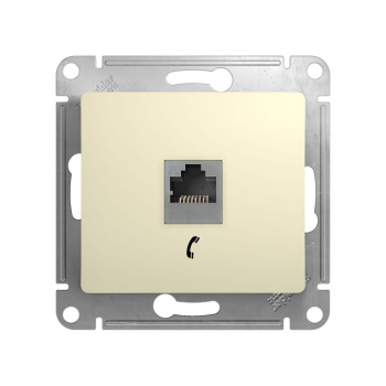 Механизм розетки "Glossa" 1-м. телеф. RJ11 беж. GSL000281Т *1
