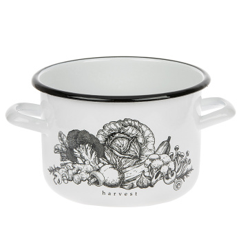 Кастрюля эмалированная 3,4л d180мм крышка с металл.ручк.,с Дек."Harvest" Р-16124Бч/4 *1/4
