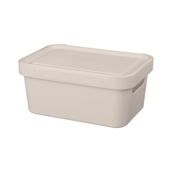 Контейнер д/хранения пластм. "Luxe" 4,6л 270х190х120мм св.Бежевый арт.433205434 ("Бытпласт")*1/12
