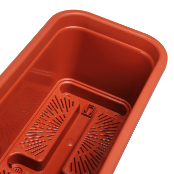 Ящик д/цветов пластм. 60х18,5x15см с поддоном, с др.реш., прик.вент.Терракот М3221 "М-Пластика"*1/14