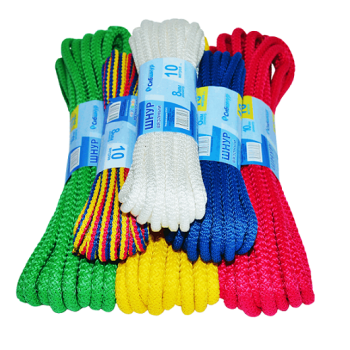 Шнур полипропиленовый d 2мм дл.10м Цветной вязаный арт.30017 ("Сибшнур") *1/200