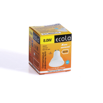 Лампа светодиодная Ecola, GU10, рефлектор, 8 Вт, 640 Лм, 2800 К, теплый белый