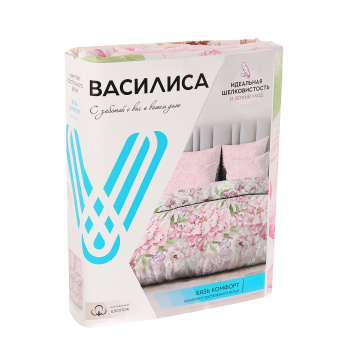 Постельное белье евро бязь Василиса 10548/1 Очарование, наволочки 70*70 - 2шт *1/5