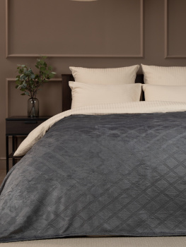 Плед 150*200см фланель клетка темно-серый TF FNE DKGY2 041/1520 Absolute *1