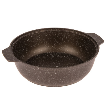 Кастрюля алюм. литая а/приг. Kukmara "Мраморная" кофейн "жаровня" 3,0л Стекл.кр. жмк32а (Кукмор)*1/5