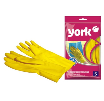 Перчатки латексные с хлопк.напыл. S (малый) 1пара Желтые 092030 "York" *12/144
