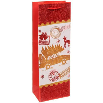 Пакет под бутылку «Новогодняя посылка», 12.5х36х8.5 см