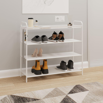 Этажерка "обувница" металл. "Верона 34" 4полок, ш.0,87м, в.0,79м, гл.0,3м Белый ПДОВ34 Б "ЗМИ" *1