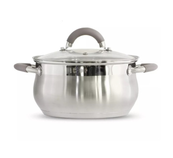 Кастрюля нерж. "Grett home" "Мелисса" 2,0л d16см термораспред.дно, Стекл.кр.,сил.руч. G-A0936-16  *1