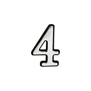 Номер квартирный самоклеющ. хром пластик №4 НОРА-М  *10/100/500