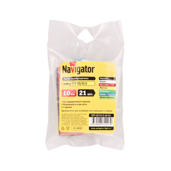 Трубка термоусаживаемая набор 25/12,5 (7цв по 3шт 100мм) Navigator 71127 *1/40/240 Трубка термоусаживаемая набор 25/12,5 (7цв по 3шт 100мм) Navigator 71127 *1/40/240