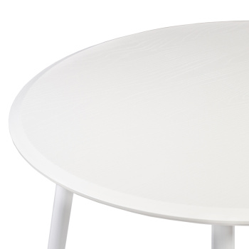 Стол раздв.СИДНИ МДФ 940*450мм ЛДСП EGGER Белый+опора металл. Черный матовый *1