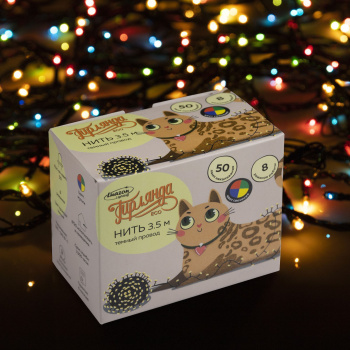 Гирлянда «Нить» Luazon Lighting, 3.5 м, 8 режимов, мульти, 50 LED, IP20, 220 В Гирлянда «Нить» Luazon Lighting, 3.5 м, 8 режимов, мульти, 50 LED, IP20, 220 В