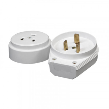 Розетка и вилка 3х- контактные д/электроплит (белая) РШ-ВШ 32А О/У 250В 2Р+РЕ UNIVersal 1235 *6/72