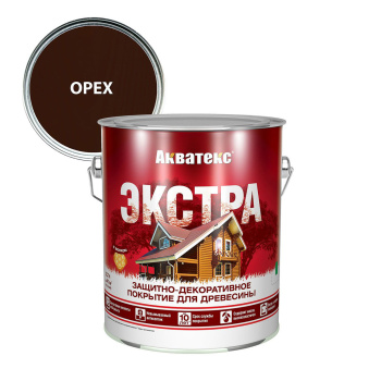 Защитно-декоративное покрытие 2.7 л для древесины АКВАТЕКС ЭКСТРА, алкидное, орех