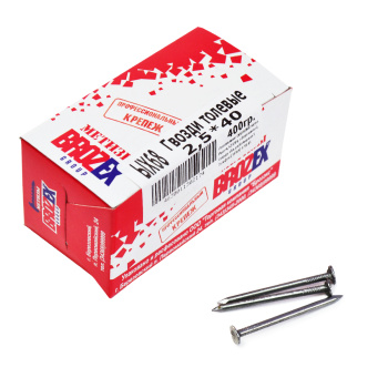 Гвозди толевые 2.5х40 мм BROZEX, 0.4 кг Гвозди толевые 2.5х40 мм BROZEX, 0.4 кг