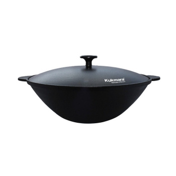 Сковорода чугунная "ВОК" d28,5см, глуб.9,5см с Крышкой "Kukmara" вч27  *1 Сковорода чугунная "ВОК" d28,5см, глуб.9,5см с Крышкой "Kukmara" вч27  *1