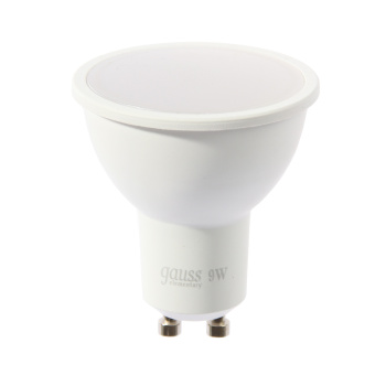 Лампа светодиодная Gauss Elementary, GU10, 9 Вт, 640 Лм, 3000 К, теплый белый