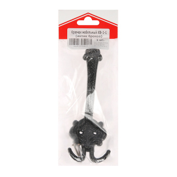 яяяКрючок мебельный АНТИК БРОНЗА КВ-1-1 "Точки" ДомоСтрой *10/50