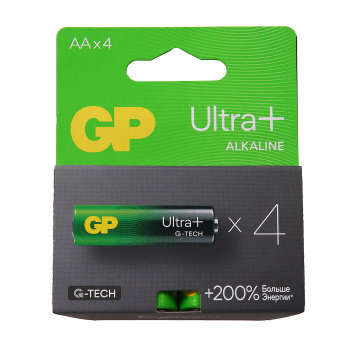Элемент питания AA (LR06) GP Ultra+ Alkaline (блистер 4шт) 15AUPA21-2CRSB4 *1/10/80 Элемент питания AA (LR06) GP Ultra+ Alkaline (блистер 4шт) 15AUPA21-2CRSB4 *1/10/80