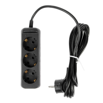 Удлинитель 3 розетки 3м с/з ПВС 3*0,75мм2 10А мощ. нагр 2200Вт ЧЕРНЫЙ ЭРА UX-3e-3m-B *1/5/20