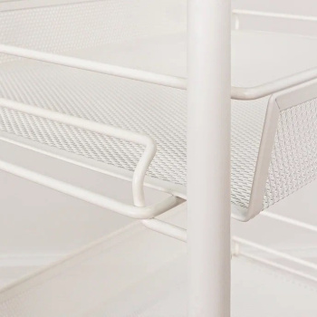 Этажерка металл. "Ладья1К" 3-х ур.: 3 корз., в.0,76м,ш.0,44,гл.0,17м, на колес. Белая Э321Б "ЗМИ" *1