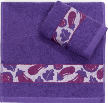 Полотенце махровое 30*60см Баклажан 340гр/м2 Текстиль центр *10