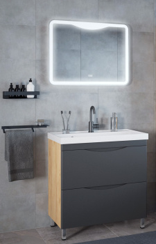 Тумба /Korall/ "Лиана 60" дуб графит (выписывать раковину COMO 60 (БЛ322) *1/6 Тумба /Korall/ "Лиана 60" дуб графит (выписывать раковину COMO 60 (БЛ322) *1/6