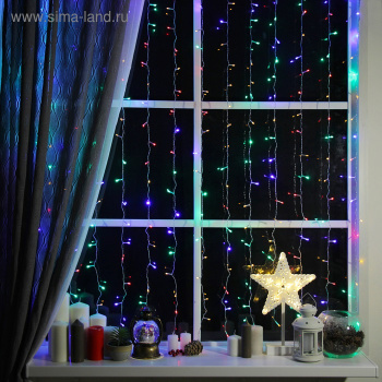 Гирлянда «Занавес» Luazon Lighting, 2х1.5 м, 8 режимов, мульти, 360 LED, IP20, 220 В Гирлянда «Занавес» Luazon Lighting, 2х1.5 м, 8 режимов, мульти, 360 LED, IP20, 220 В