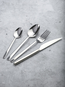 Ложка столовая нерж. "Quadro" КОМПЛЕКТ 2ШТ на подвеске DMC131 "Domenik" *1/12/72