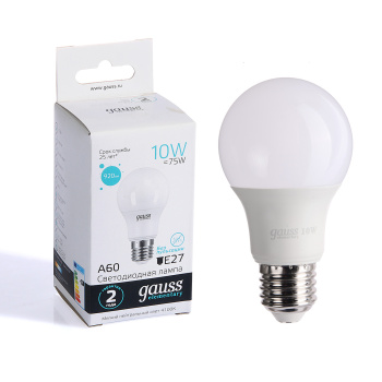 Лампа светодиодная 10W Е27 груша 4K нейтральный A60 920лм Elementary 23220 *10/50