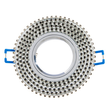 Светильник встраиваемый MR16 DL1662 GU5.3 Glass Ecola Стекло Круг стразы хром FB16RGECB *10/50