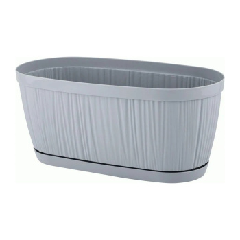 Кашпо пластм. "Barcelona" 2,7л 275х145мм h122мм с поддоном Утренний туманIG623310025*1/18