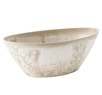 Кашпо пластм. "Микрит" 3.4л овал. 355х170 h130мм Бежевый слайн 	М3109 ("М-Пластика") *1/10