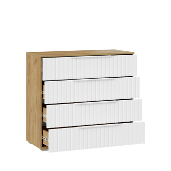 Комод 1000*428*800мм 3 ящика Дуб Крафт золотой/Белый матовый Хилтон ТриЯ*1