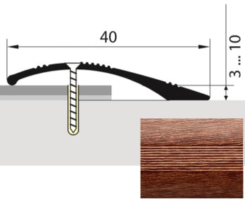 Порог-стык разноуровневый 40х900 мм Русский профиль, дуб канадский